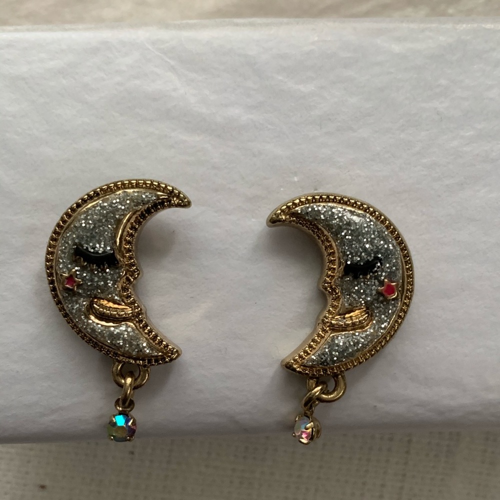 Betsey Johnson Crescent Moon Earrings